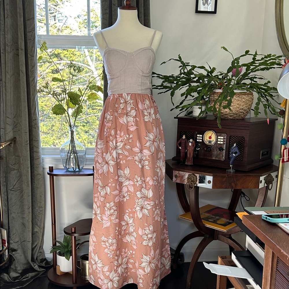 Kohl's Pink and White Floral Maxi Dress